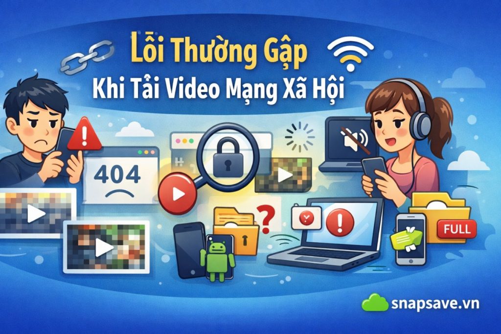 Những lỗi thường gặp khi tải video mạng xã hội