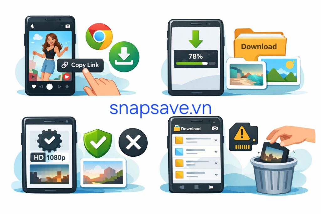 Cách tải video TikTok trên Android bằng Snapsave