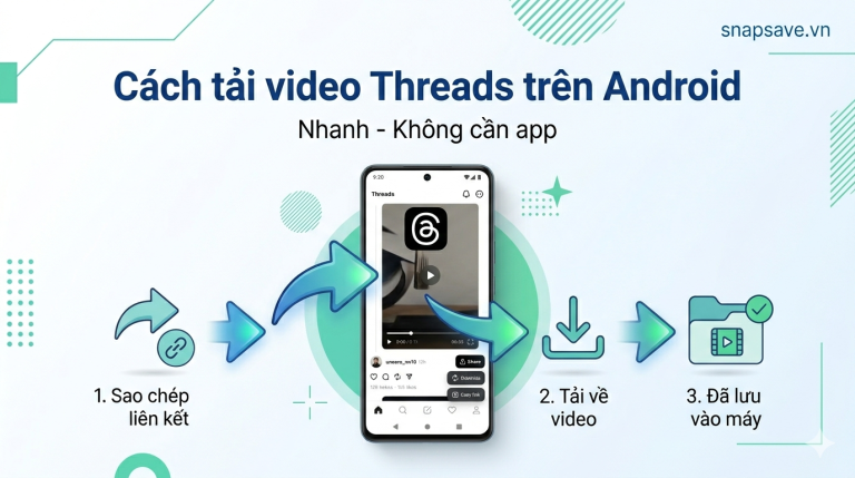 Cách tải video Threads trên Android nhanh nhất (HD, không cần app)
