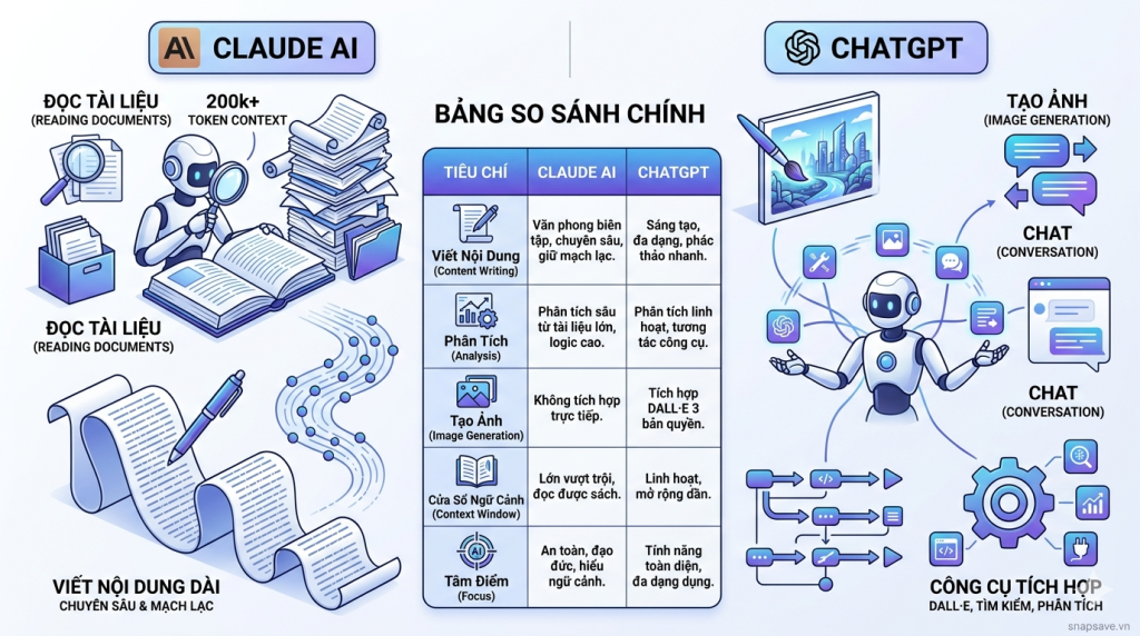 so sánh Claude AI với Chatgpt