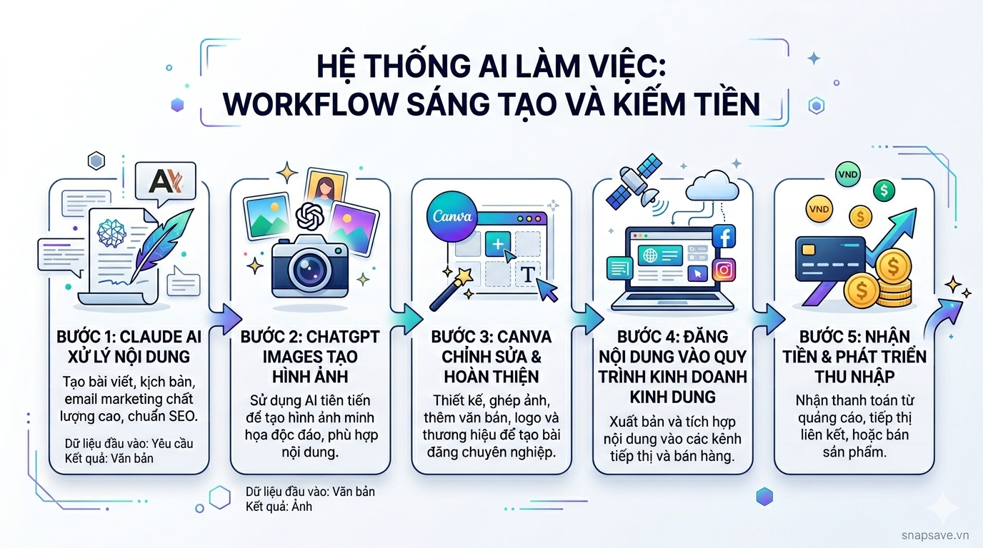 Workflow kiếm tiền với Claude AI + ChatGPT Images 2.0 (thực chiến, không hype)