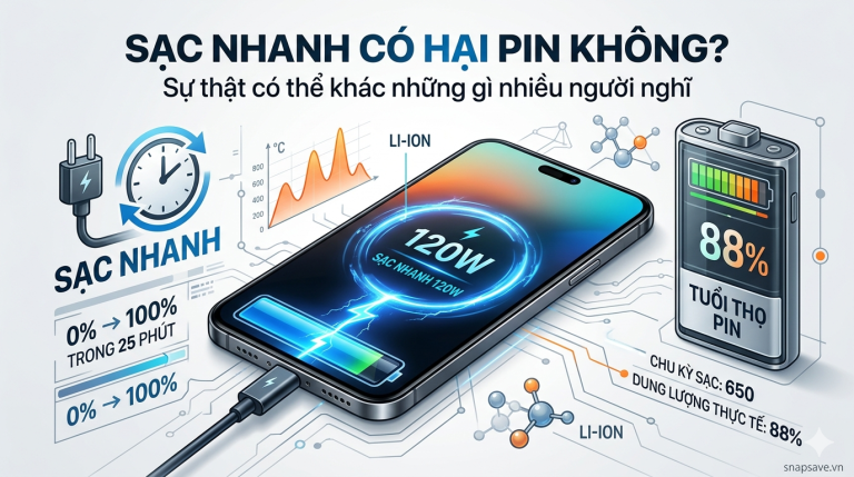Sạc nhanh đang khiến pin điện thoại xuống cấp nhanh hơn hay chỉ là hiểu lầm?