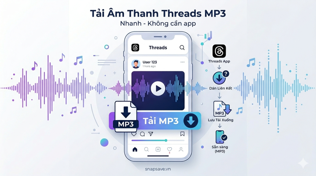 cách tải voice và âm thanh threads sang mp3 bằng snapsave