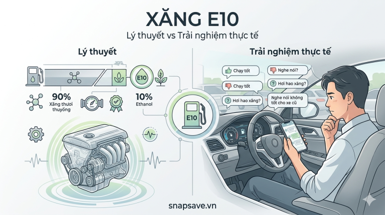 Xăng E10: Vì sao lý thuyết và trải nghiệm thực tế đang tạo ra tranh cãi?